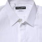 Dolce & Gabbana White Cotton GOLD Long Sleeves Dress Shirt