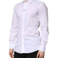 Dolce & Gabbana White Cotton GOLD Long Sleeve Men Dress Shirt