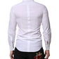 Dolce & Gabbana White Cotton GOLD Long Sleeves Men Dress Shirt