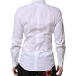 Dolce & Gabbana White Cotton GOLD Long Sleeves Dress Shirt