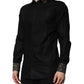 Dolce & Gabbana Black Cotton GOLD Long Sleeves Dress Shirt