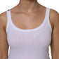 Dolce & Gabbana White Cotton Round Neck Sleeveless Tank Top