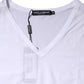 Dolce & Gabbana White Cotton Short Sleeves V-Neck Top T-shirt