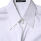 Dolce & Gabbana White Cotton Collared Shirt Long Sleeve Top