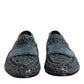 Dolce & Gabbana Blue Woven Leather Slip On Loafers Shoes