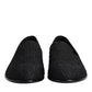 Dolce & Gabbana Black Jacquard Slip On Loafers Formal Shoes
