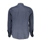 La Martina Blu Linen Men Shirt
