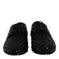Dolce & Gabbana Black Suede Strass Derby Formal Shoes