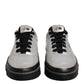 HIDE & JACK Metallic Silver Low Top Lace Up Sneakers Shoes
