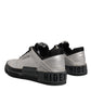 HIDE & JACK Metallic Silver Low Top Lace Up Sneakers Shoes