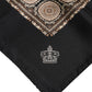 Dolce & Gabbana Black Brown Patterned Square Foulard Scarf
