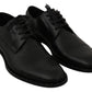 Dolce & Gabbana Black Leather Derby Formal Shoes