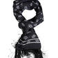 Dolce & Gabbana Black Silk Crown Fringes Men Foulard Scarf