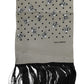 Dolce & Gabbana Gray Skulls Silk Fringes Men Foulard Scarf
