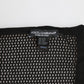 Dolce & Gabbana Black Patterned Cotton Square Foulard Scarf