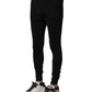 Dolce & Gabbana Black Nylon Elastic Logo Men Leggings Pants