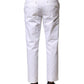 Dolce & Gabbana White Cotton Straight Logo Men Pants