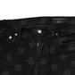 Dolce & Gabbana Black Cotton DG Logo Skinny Men Denim Jeans