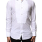 Dolce & Gabbana White GOLD Cotton Poplin Formal Dress Shirt