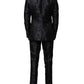 Dolce & Gabbana Black Jacquard 3 Piece Single Breasted Suit