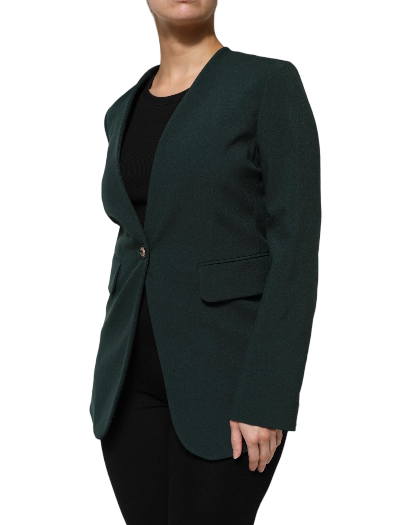 Maison Margiela Green Single Breasted One Button Coat Jacket