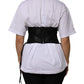 Dolce & Gabbana Black Cotton Waist LaceUp Strap Corset Belt