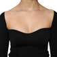 Dolce & Gabbana Black Viscose Long Sleeve Pullover Blouse Top