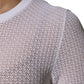 Dolce & Gabbana White Round Neck Long Sleeves Pullover Top