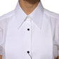 Dolce & Gabbana White Cotton Collared Short Sleeves Top