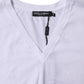 Dolce & Gabbana White Cotton Short Sleeves V-neck T-shirt