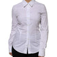 Dolce & Gabbana White Cotton Collared Long Sleeves Shirt Top