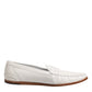 Dolce & Gabbana White Leather Loafers Moccasins Slip On Shoes