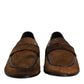 Dolce & Gabbana Brown Loafers Leather Slip On Men Dress Shoes