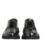 Dolce & Gabbana Black White Calfskin Chunky Derby Shoes