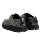 Dolce & Gabbana Black White Calfskin Chunky Derby Shoes