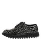 Dolce & Gabbana Black White Calfskin Chunky Derby Shoes