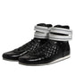 Dolce & Gabbana Black Quilted Leather Lace Up Sneakers Shoes