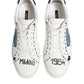 Dolce & Gabbana White Leather Printed Low Top Sneakers Shoes