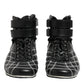 Dolce & Gabbana Black Quilted Leather Lace Up Sneakers Shoes