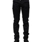 Dolce & Gabbana Black Cotton Skinny Mid Waist Pants