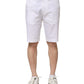 Dolce & Gabbana White Cotton Stretch Men Denim Bermuda Shorts