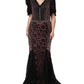 Dolce & Gabbana Multicolor Embellished Mermaid Gown Dress