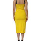 Dolce & Gabbana Yellow Polyester Sleeveless Sheath Midi Dress