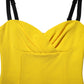 Dolce & Gabbana Yellow Polyester Sleeveless Sheath Midi Dress