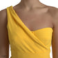 Dolce & Gabbana Yellow One Shoulder Side Slit Sheath Dress