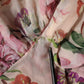 Dolce & Gabbana Pink Floral Print Tiered Long Maxi Dress
