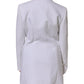 MSGM White Polyester Long Sleeves Ruffled Wrap Jacket