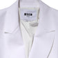 MSGM White Polyester Long Sleeves Ruffled Wrap Jacket