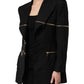 Dolce & Gabbana Black Wool Zipper Detailing Blazer Jacket