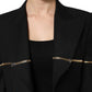 Dolce & Gabbana Black Wool Zipper Detailing Blazer Jacket